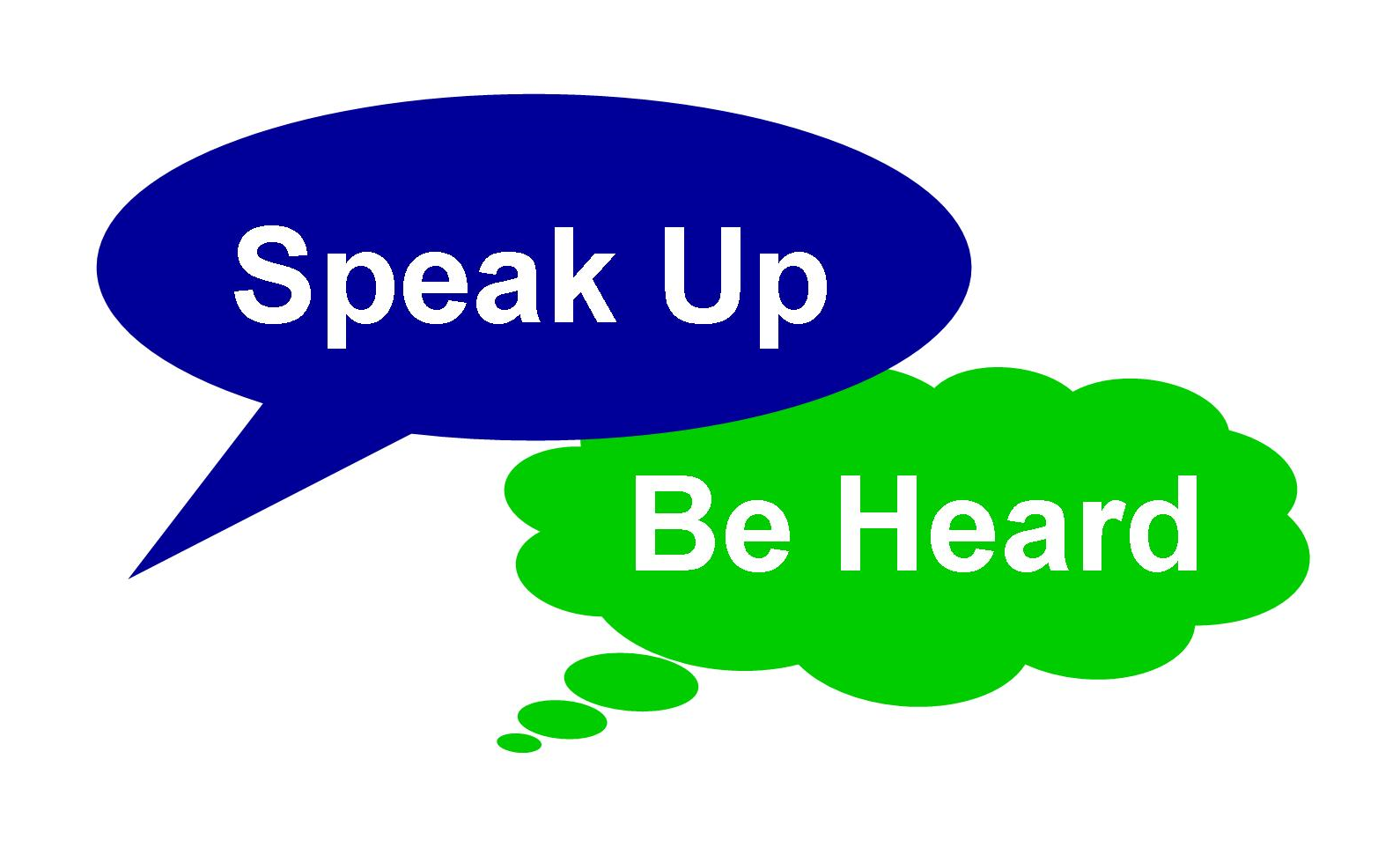 Speak Up Be Heard text bubble