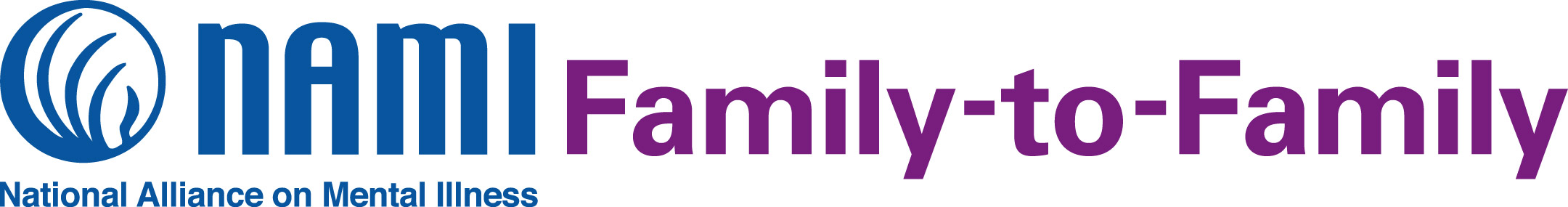 nami family to family logo in purple and blue text