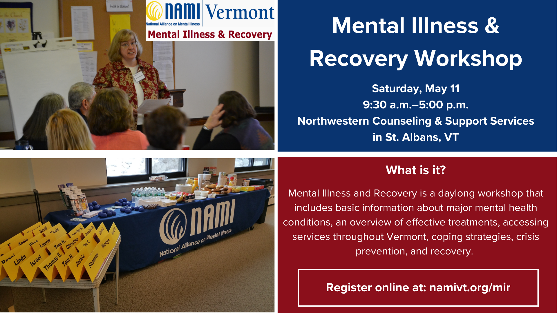 Mental Illness & Recovery event poster